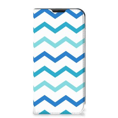Samsung Galaxy Xcover 6 Pro | Hoesje met Magneet | Zigzag Blauw Samsung Galaxy Xcover 6 Pro | Hoesje met Magneet | Zigzag Blauw