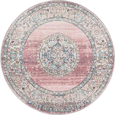 Karpet24 Salsa - Vintage Style Vloerkleed, Weerbestendig & UV-bestendig voor Binnen & Buiten-Ø 120 cm rond