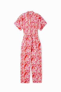 Gebloemde worker jumpsuit - RED - S