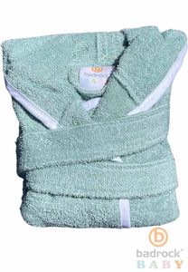 Badrock Baby Groene babybadjas badstof katoen met capuchon - GRATIS slabbetje