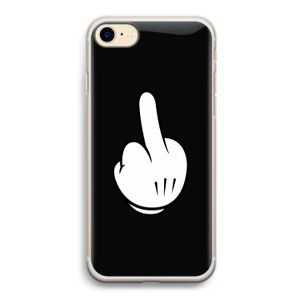 Middle finger black: iPhone 7 Transparant Hoesje