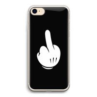 Middle finger black: iPhone 7 Transparant Hoesje