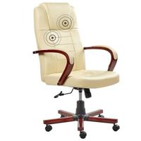 Beliani - DIAMOND - Bureaustoel - Beige - Leer