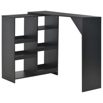 Bartafel met verplaatsbaar schap 138x39x110 cm zwart
