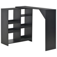 Bartafel met verplaatsbaar schap 138x39x110 cm zwart