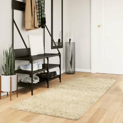 VidaXL Vloerkleed pamplona shaggy hoogpolig modern 80x200 cm goudkleur