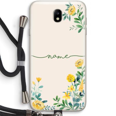 Gele bloemen: Samsung Galaxy J7 (2017) Transparant Hoesje met koord