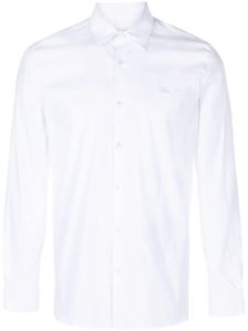 Lacoste logo-patch cotton blend shirt - WHITE