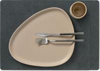 LIND DNA Placemats Hippo - Leer - Black Anthracite - 45 x 35 cm - 2 Stuks