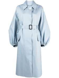 Cecilie Bahnsen manteau boutonné à taille ceinturée - Bleu