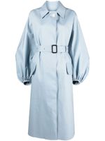 Cecilie Bahnsen manteau boutonné à taille ceinturée - Bleu - thumbnail