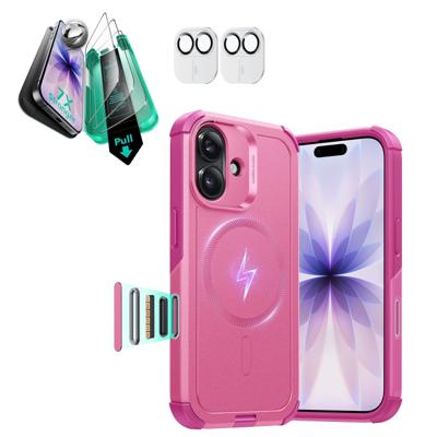 iPhone 17 Bundle Cyber Tough Magnetic Case (Camera Control) and Armorite Screen Protector - Rosy Pink