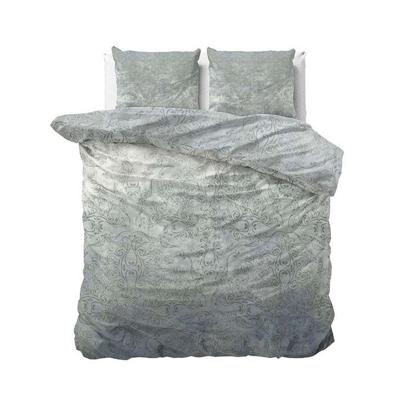 Dekbedovertrek Katoen-Satijn - Despina Blue - Tweepersoons (200x200 Cm) - Wit & Blauw & Meerkleurig Katoen-satijn - - Manilla - Dekbed-Discounter.nl