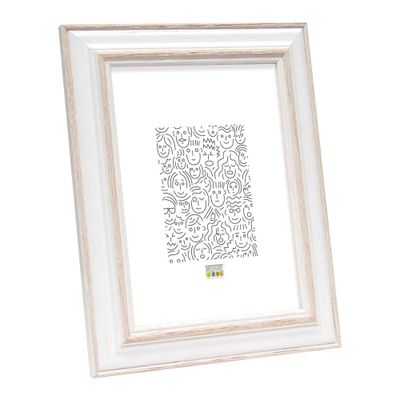 Deknudt Fotokader wit met naturelkleurig accent 13x18 S221H1