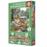 Puzzel Educa Konijn 12 Onderdelen 16 Onderdelen 20 Onderdelen 25 Onderdelen (4 Stuks)