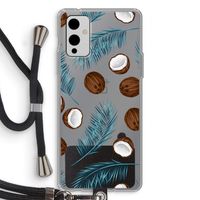 Kokosnoot roze: OnePlus 9 Transparant Hoesje met koord