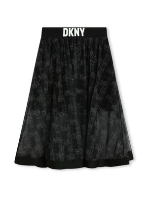 Dkny Kids jupe à motif monogrammé - Noir