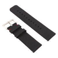 Eenvoudige mode canvas polsband voor Fitbit versa (zwart)