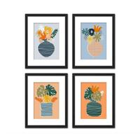 Schilderij DKD Home Decor Vaas (35 x 2,5 x 45 cm) (35 x 2 x 45 cm) (4 Stuks)