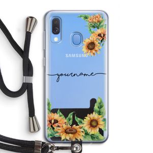 Zonnebloemen: Samsung Galaxy A40 Transparant Hoesje met koord