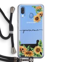Zonnebloemen: Samsung Galaxy A40 Transparant Hoesje met koord