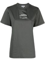 GANNI t-shirt en coton biologique à logo imprimé - Gris - thumbnail