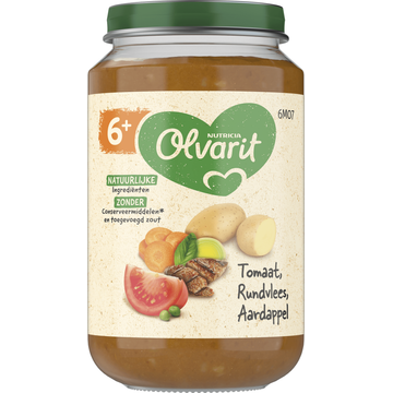 Olvarit 6+ Maanden Tomaat Rundvlees Aardappel 200g bij Jumbo