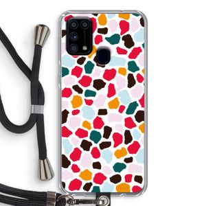 Colored Giraffe: Samsung Galaxy M31 Transparant Hoesje met koord