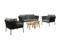 Loungeset Vita Reyna m. 2 zits bank - zwart Loungeset Vita Reyna m. 2 zits bank - zwart