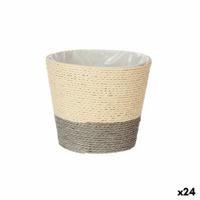 15 x 15 x 14 cm Grijs Natuurlijk Touw Plastic (24 Stuks)