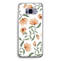 Peachy flowers: Samsung Galaxy S8 Transparant Hoesje - thumbnail