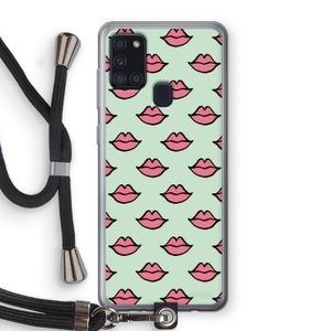 Lipjes: Samsung Galaxy A21s Transparant Hoesje met koord