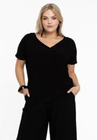 Yoek T-shirt v-hals | Zwart | Maat 54/56