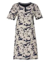 Medaillon dames nachthemd korte mouw - "Flowers"