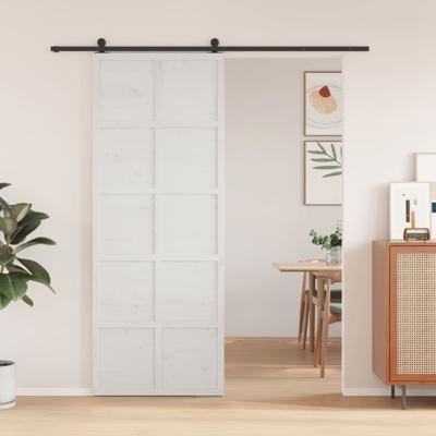 VidaXL Schuifdeur 80x208 cm massief grenenhout wit