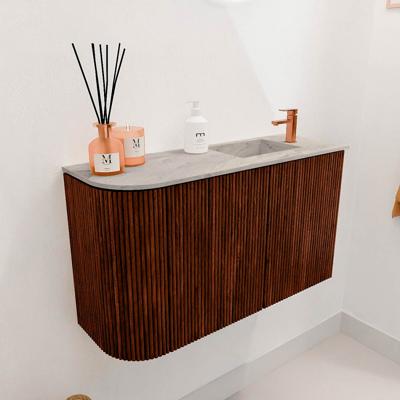 Toiletmeubel Mondiaz Joya Dlux | 71.6 cm | Meubelkleur Ruby | Faye wastafel Glace Wasbak Rechts | 1 kraangat