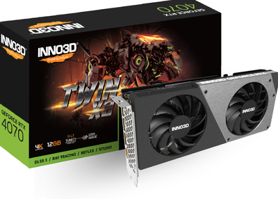 INNO3D GeForce RTX 4070 TWIN X2 - Videokaart INNO3D GeForce RTX 4070 TWIN X2 - Videokaart