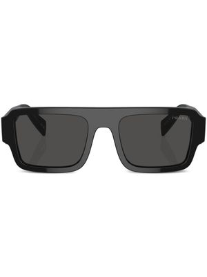 Prada Eyewear lunettes de soleil carrées à logo gravé - Noir