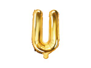 Folieballon Goud Letter &apos;U&apos; - 35cm