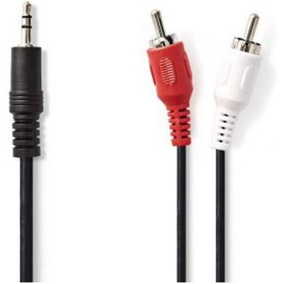 Stereo-Audiokabel | 3,5 mm Male - 2x RCA Male | 1,0 m | Zwart [CAGB22200BK10]