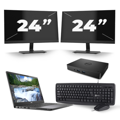 Dell Latitude 7300 - Intel Core i7-8e Generatie - 13 inch - 16GB RAM - 256GB SSD - Windows 11 + 2x 24 inch Monitor