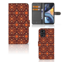 Motorola Moto G22 Telefoon Hoesje Batik Brown - thumbnail