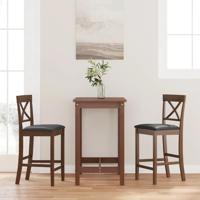 Barkrukken met kussens 2 stuks Bruin massief hout rubber