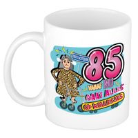 Cadeau / Verjaardag mok 85 jaar - vrouw - rollator- keramiek - vrouwen cadeautjes
