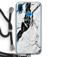 Witte marmer 2: Huawei P20 Lite Transparant Hoesje met koord