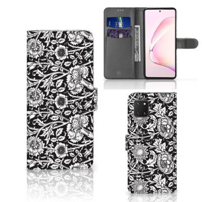 Samsung Note 10 Lite Hoesje Black Flowers Samsung Note 10 Lite Hoesje Black Flowers