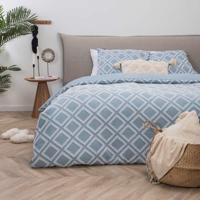 Dekbedovertrek Ibiza Saar Ocean Breeze Ruiten 140x200 Cm Fresh And Co - Dekbed-Discounter.nl