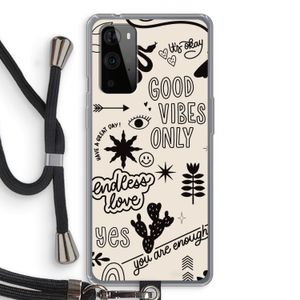 Good vibes: OnePlus 9 Pro Transparant Hoesje met koord