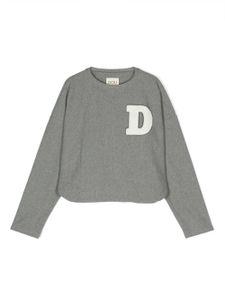 Douuod Kids sweat en coton à patch logo - Gris