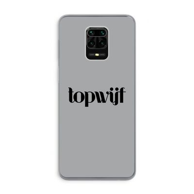 Topwijf Grijs Zwart: Xiaomi Redmi Note 9 Pro Transparant Hoesje